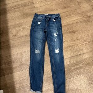 Women's Distressed Blue Jeans